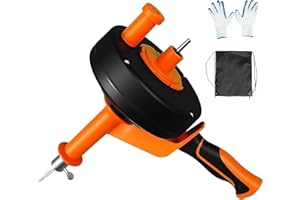 Noliven 42FT Drain Auger, Flexible Drain Auger with Drill Adapter, Handheld and Electric Dual-Mode, Sink Unclogger Drain Clea