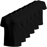 BAMBOO COOL Men's Undershirts Moisture Wicking Crewneck T Shirts, Breathable Stretch Soft Tees for Men, 6 Pack