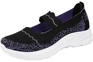 WAJCSHFS Womens Shoes Woven Orthopedic Breathable Soft Shoes Go Walking Sneakers with Arch Support Slip on Foam Shoes Sandals