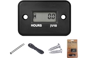 Yooreal Digital Inductive Hour Meter Waterproof IP68 Works on 2/4 Stroke Various ZTR/Riding Lawn mowers, Land Trimmer, UTV Br