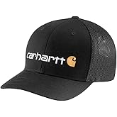 Carhartt Men's Rugged Flex Fitted Canvas Mesh-Back Logo Graphic Cap