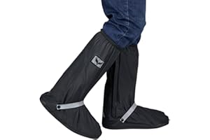 GARGOYLE BELLS Waterproof Rain Cover Boot Non-Slip Shoe Covers with Zipper and Reflector Heavy Duty Reusable Rain Boots for Men Women