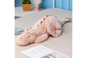 Leahaoe Weighted Dragon Stuffed Animal, Soft and Sturdy Weighted Stuffed Animals for Kids and Adults, Medium Pink Dragon Stuf