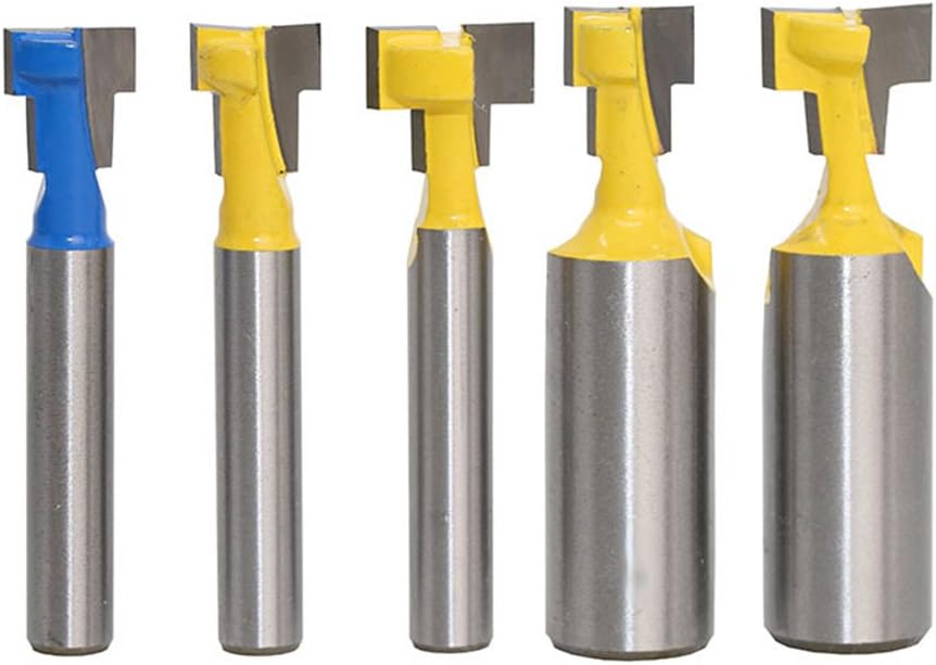 Promisy Wood Router Bits T-Slot Cutter Drill Bit -(Pack of 5-Model)