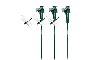3Pcs Dragonfly Garden Decor, Solar & Battery Powered Rotating Dragonfly Clip Bug Repellent for Outdoor Yard, Patio, and Garde