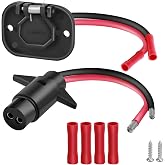 Vowish 12V 8 Gauge 2 Wire Trolling Motor Plug and Receptacle Set, Waterproof Quick Connect Trolling Motor Connector with Panel Mount Socket for Marine Boats, Kayaks and Fishing Boats