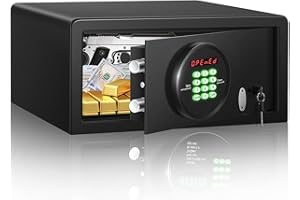 Thmosz 1.2 Cuft Fireproof Safe Box, Anti-Theft Home Safes Fireproof Waterproof with Automatic Electronic Lock, Steel Security Safe with LCD Display & Type-C Port, Safe Box for Money Firearm Medicines