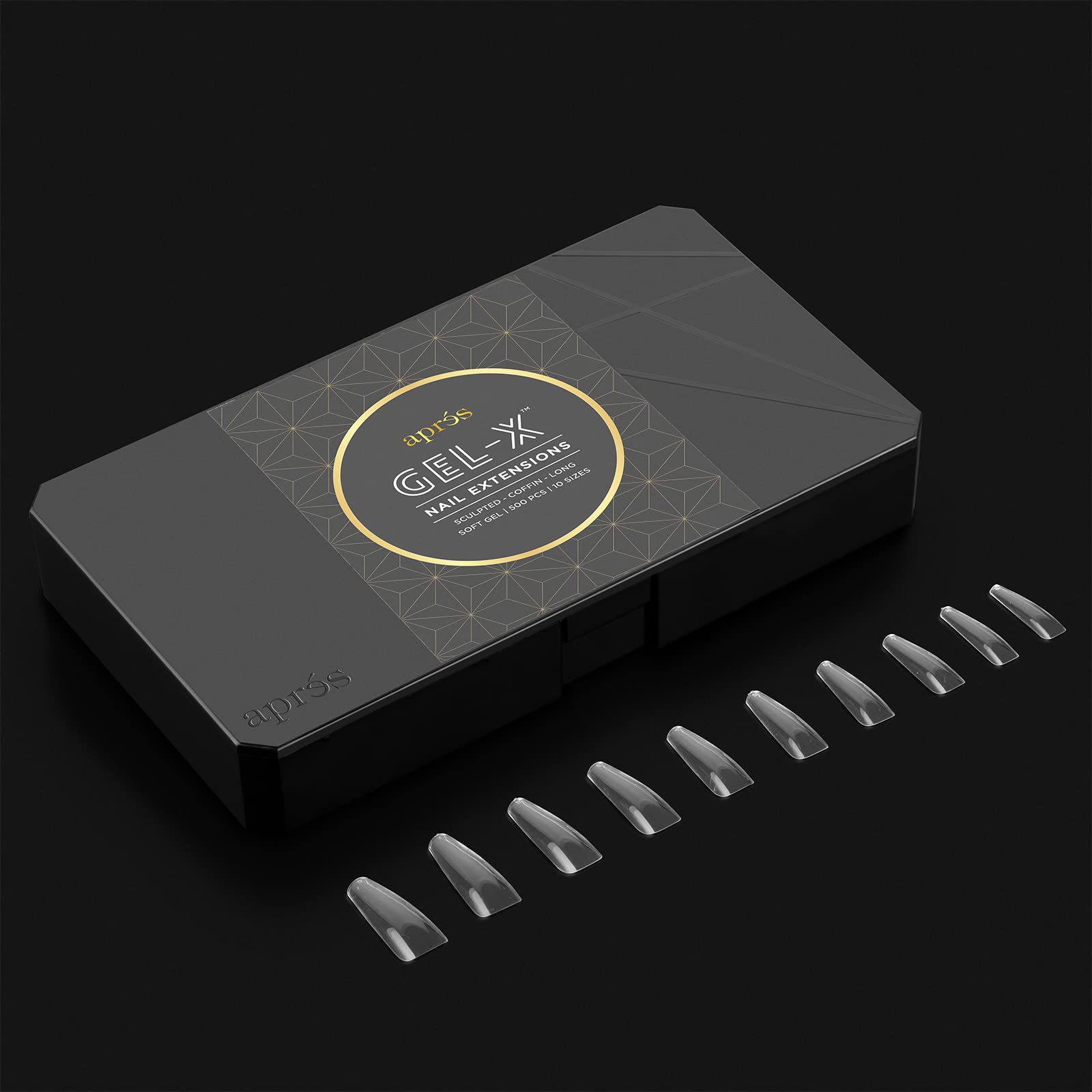 Apres Nail Gel-X Sculpted Coffin Long Box of Tips | 500 Gel-X Tips | Premium Quality | 10 Sizes 0-9 | No Size 00 Included | 2022 Version - Image 3