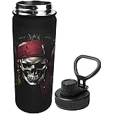 Mount Hour Pirates Flag 18 OZ Insulated Stainless Steel Bottles, Sports Water Tumbler with Lid Unisex Insulated Water Cup for Outdoor Sports Hiking Cycling