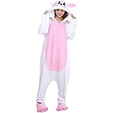 Honeystore Unisex Warm Sleepwear Adult Cosplay Rabbit Pajamas Costume Homewear White M