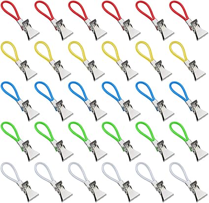 TXErfolg 30 Piezas Clip de Toalla de té 5 Colores Clips de Las Toallas de Cocina con Superficie Chapada Utilizado en Trapos de Cocina Toallas de ...