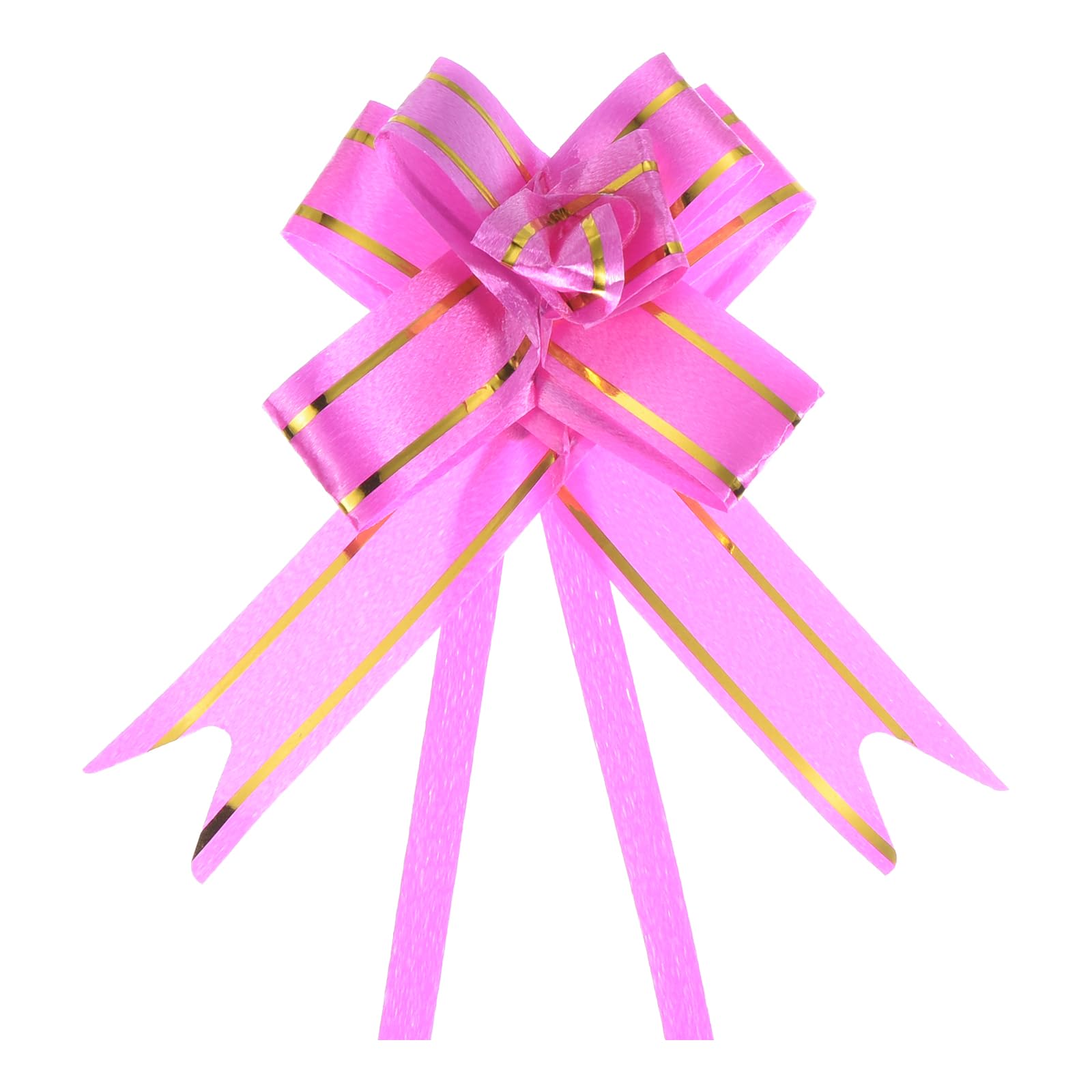 M METERXITY 100 Pack Pull Bows - Gold Thread Style Present Wrap String Bow, (8" Rose Red)