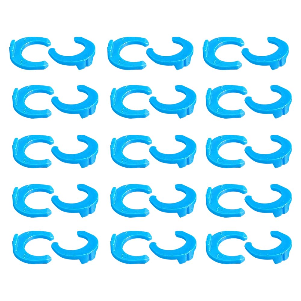 PAROAD Pack of 30 6.35 mm (1/4 Inch) Blue Sealing Clips for RO Reverse Osmosis Water Filter Fittings PE Pipe Fitting Filter System Accessories