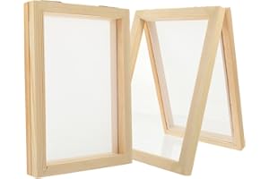 FOMIYES Wooden Diy Paper Making Frame 7.1X4.9 Inch Kids Craft Screen with Durable Mesh for Educational Papermaking Projects a