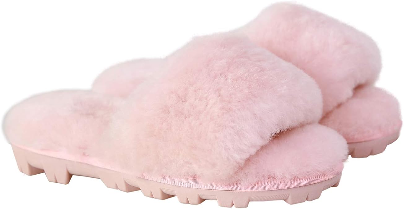 Fuzzy Fluffy Furry Fur Slippers Womens Sheepskin House Slippers Plush