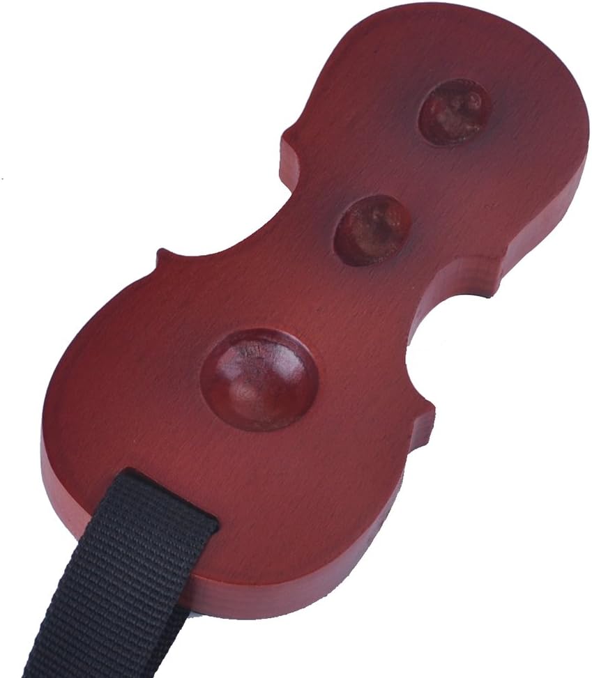 Solid Wood Cello Endpin Rest Non-slip Stopper Anchor Protector in Cello Shape 3 Holes Holder(Cello Shape-Red) - Image 3