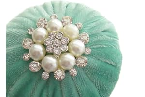 NAKPUNAR 2" Mint Green Velvet Emery Sand Filled Abrasive Pin Cushion for Sewing - 3.5 oz Emery Powder - Handmade in USA (2", Mint Green)