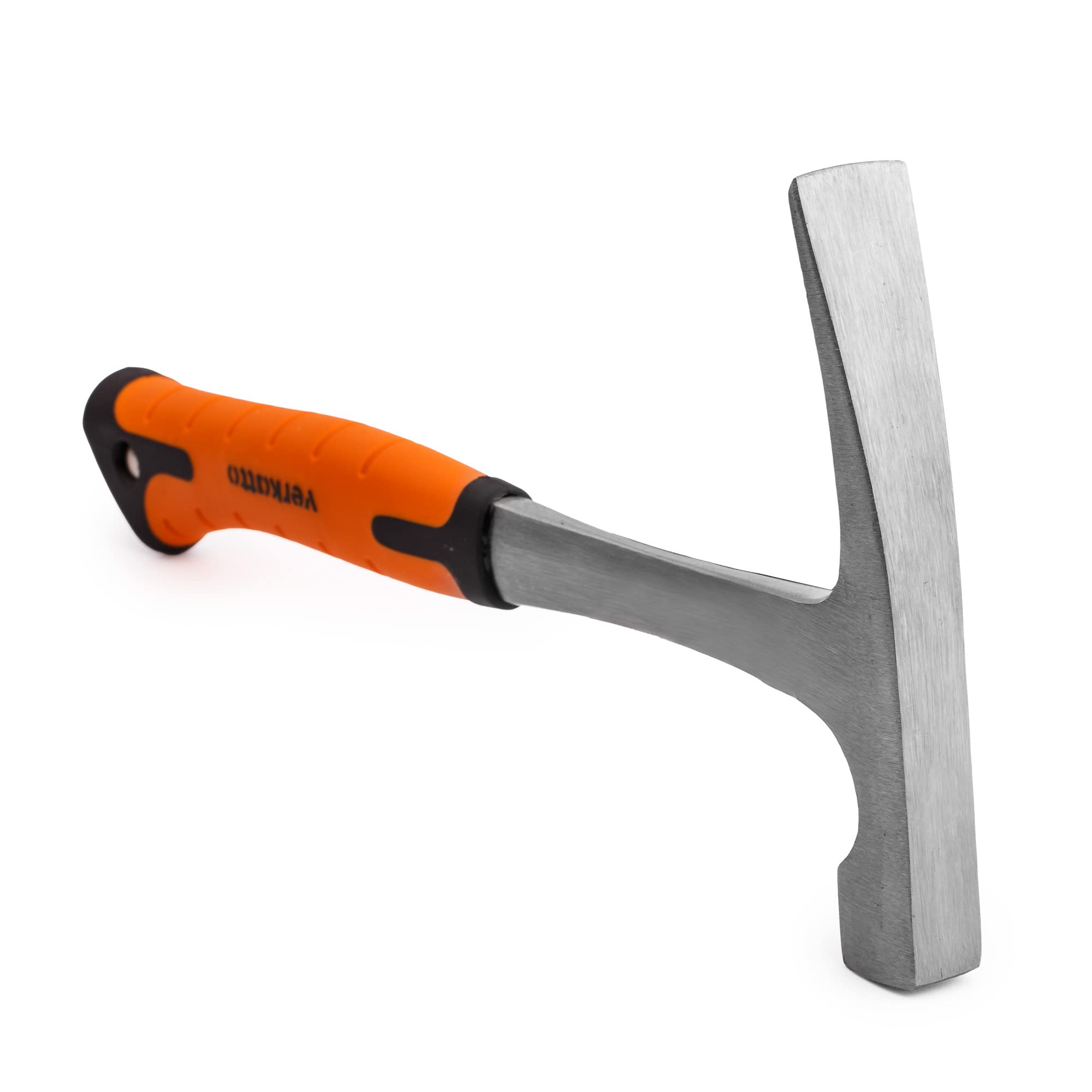 Mivos Professional Mason's Brick Hammer - 600g Head Weight, Forged All-Steel, Rhineland Shape, Geological/Monoblock Steel Hammer