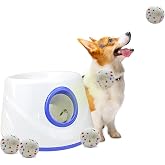 RERBIO Dog Ball Launcher - Automatic Ball Thrower for Dogs, 3 Adjustable Distance Settings Dog Ball Thrower, Indoor Outdoor Mental Interactive Fetch Machine Dog Toys for Small/Medium Dogs