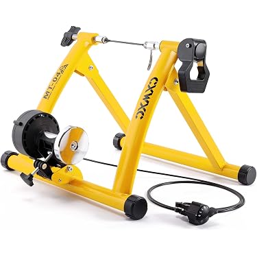 COSTWAY Home Trainer Magnétique Pliable – Charge 100 Kg – Compatible Roues 66-71 Cm – Double Verrouillage, Déverrouillage Rapide – Silencieux, Stable