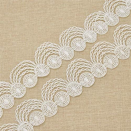 MOPOLIS 5cm 3yards Black White Ribbon Trimming Sewing Craft Lace Wedding Supplies Home | Color - White