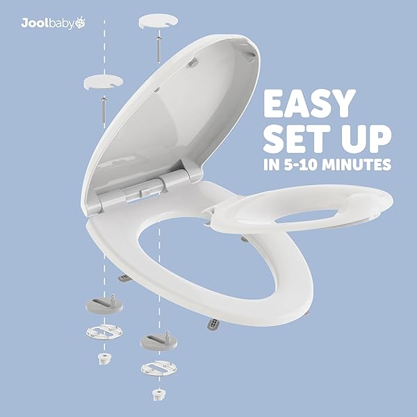QUICK FLIP TOILET SEAT WITH BUILT-IN POTTY & SPLASH GUARD FOR TODDLER TRAINING, SLOW CLOSE – JOOL BABY (ELONGATED)