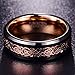 NUNCAD Men's 8MM Black and Rose Gold Celtic Dragon Tungsten Carbide Ring Polished Finish Beveled Edge Size 7 to 12