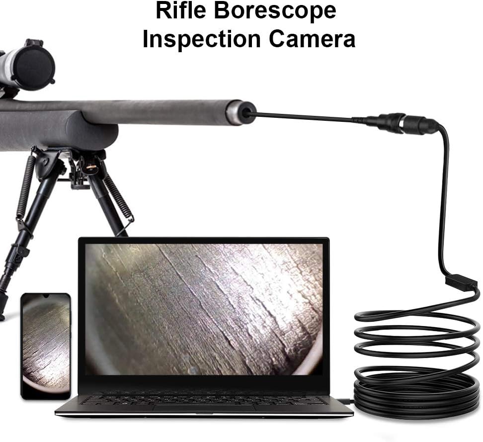 Rifle Bore Scope, 0.2 inch USB Gun Barrel Borescope with Side View
