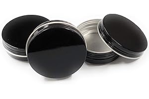 ArtPaperWonders 2 oz Black Tins with Screw Lid, Set of 16 Empty Black Metallic Tins Cans