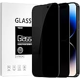 TECHO Privacy Screen Protector Compatible with iPhone 14 Pro Tempered Glass Film (Edge to Edge Full Coverage) (Anti Spy Private) (9H Hardness) (2 PACK) (6.1 inch)