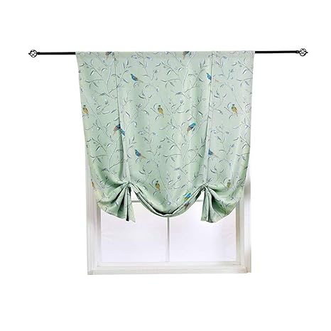 Jarl Home Rod Pocket Blackout Balloon Shade Window Curtains For