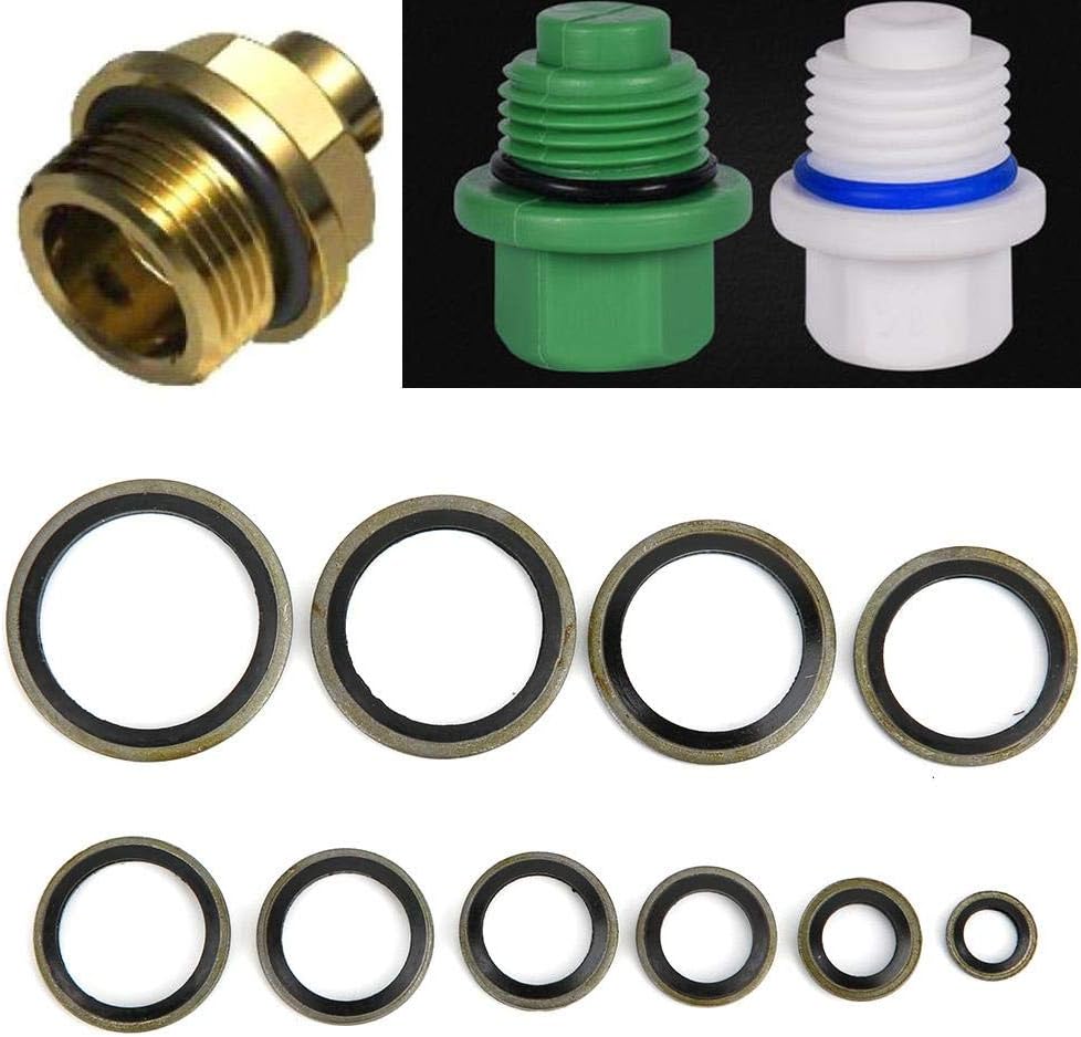180pcs Oil Drain Plug Gaskets Set M6-M24 Crush Washers Zinc Plated Sealing Rings Kit for Automotive and Mechanical Industry with Plastic Box - Image 4