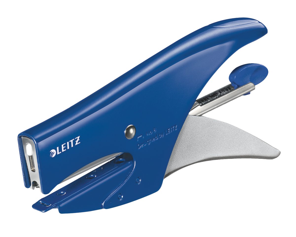 Leitz Wow 55472023 Stapler with Staples Capacity up to 15 Sheets, Ergonomic Metal Stapler, Rear Load, Compatible with P1 Staples No.8, Metallic Fuchsia, 55472023