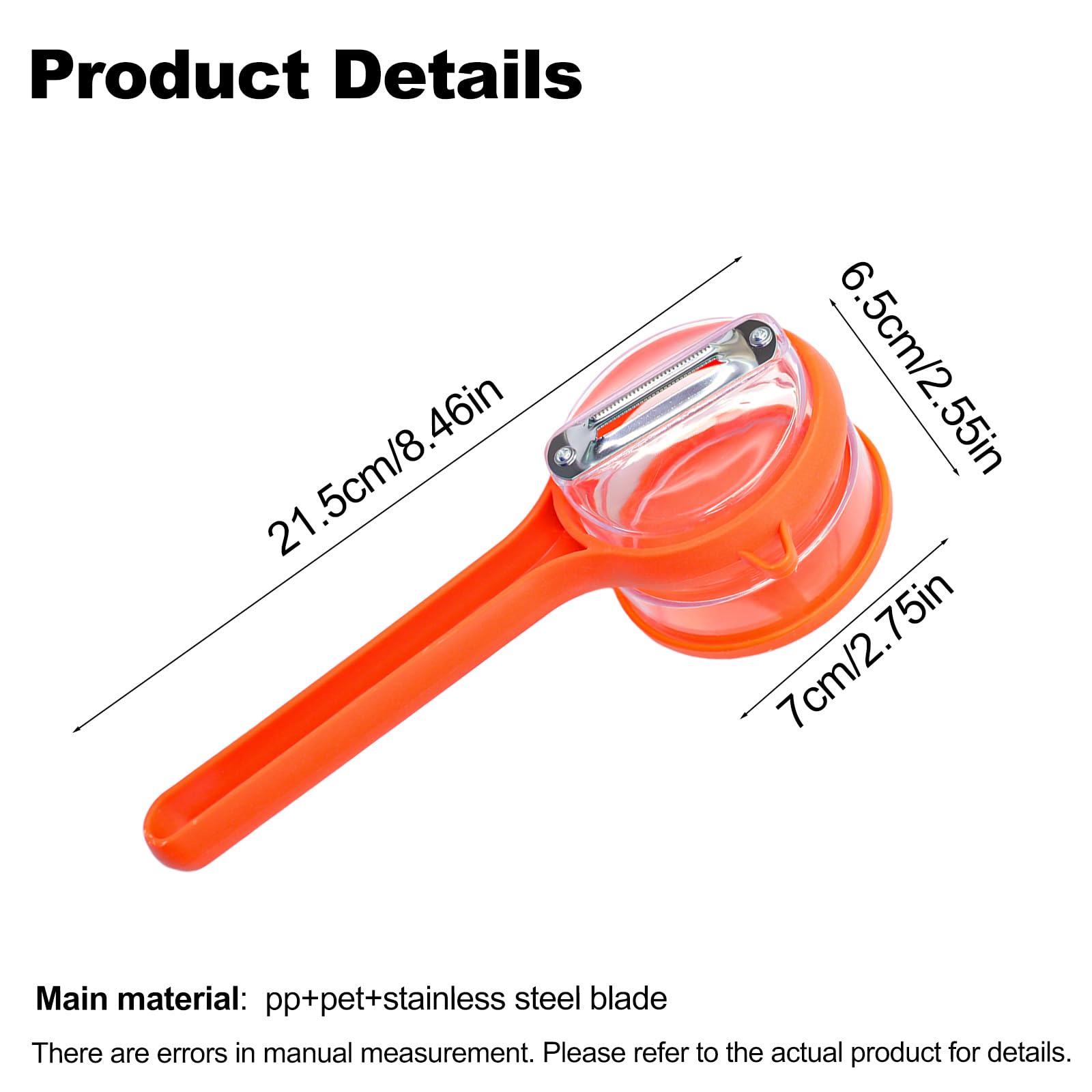 Photo 1 of ++2 PACK++Orange Vegetable Peeler with Catcher, Double-Sided Stainless Steel Fruit Peeler, Citrus Carrot Potato Peeler Kitchen Essentials for Home 2 Pcs