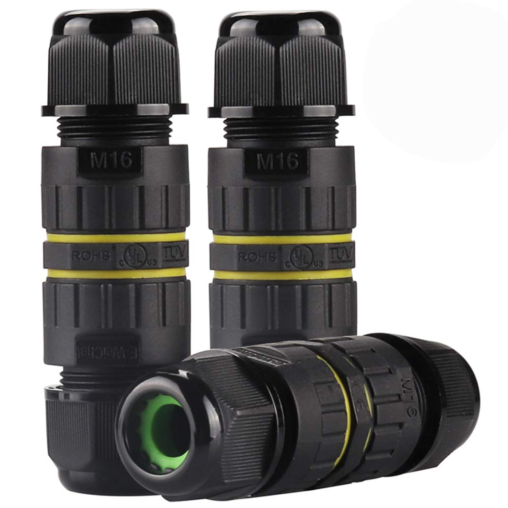 Waterproof Cable Connector, BETOY 3 Pack Junction Box Outdoor Cable Connector IP68 Connector External Sleeve Coupler for Garden Pond Wall, 6.5mm-10.5mm