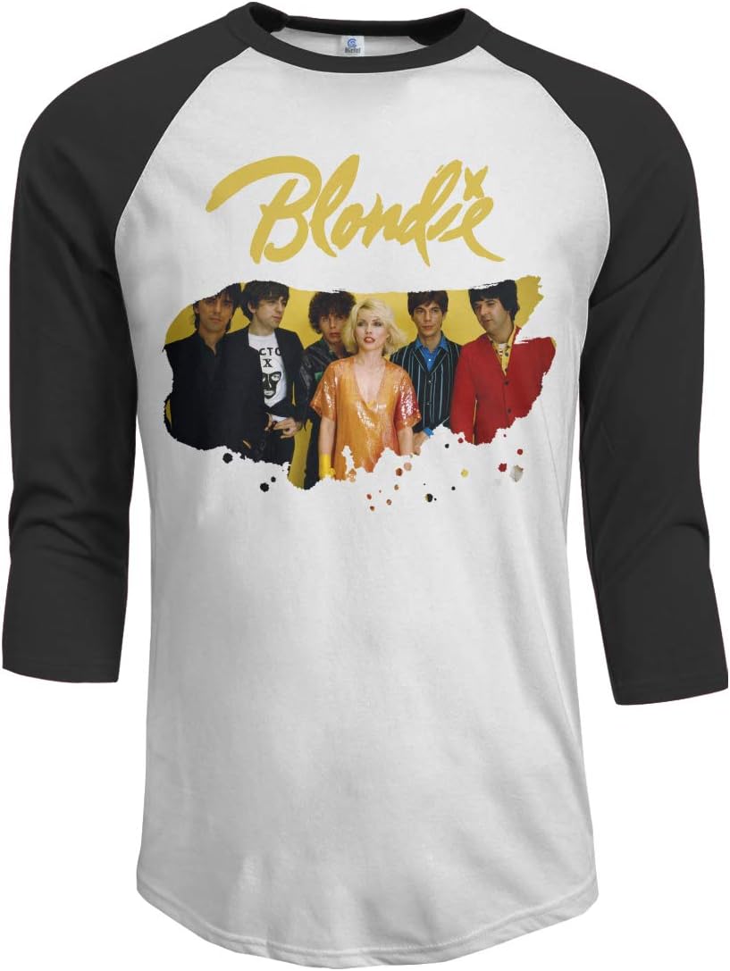 JeremiahR Blondie Men's 3/4 Sleeve Raglan Baseball Tee Black