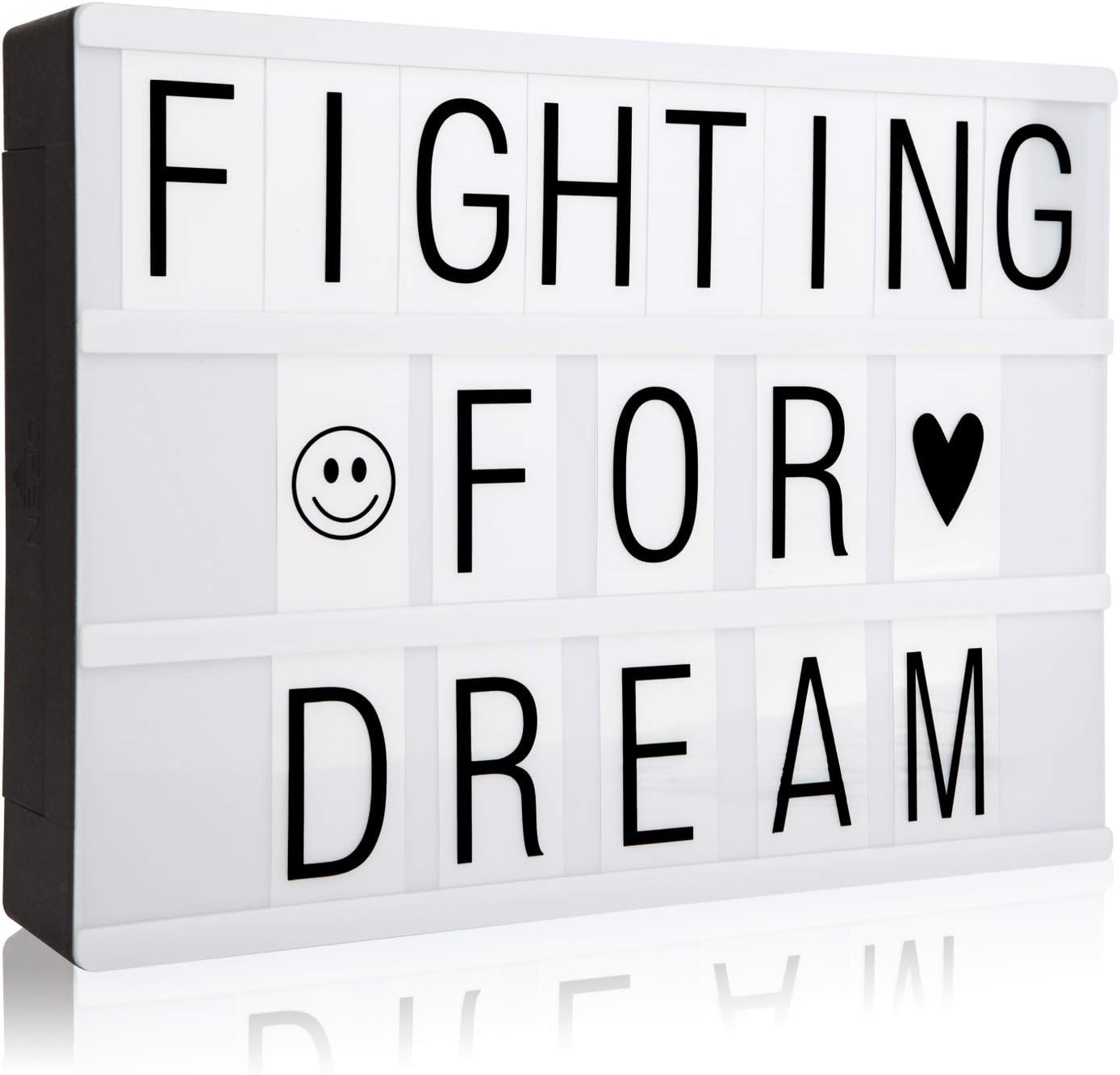 ITingjoy Vintage Cinematic A4 LED Light Up Box with 90 Letters and Symbols -Customized Your Own Message for Home Decoration,Christmas Party,Wedding,Birthday- Ideal