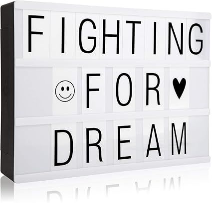 ITingjoy - Caja de luz LED con 90 Letras y símbolos, tamaño ...