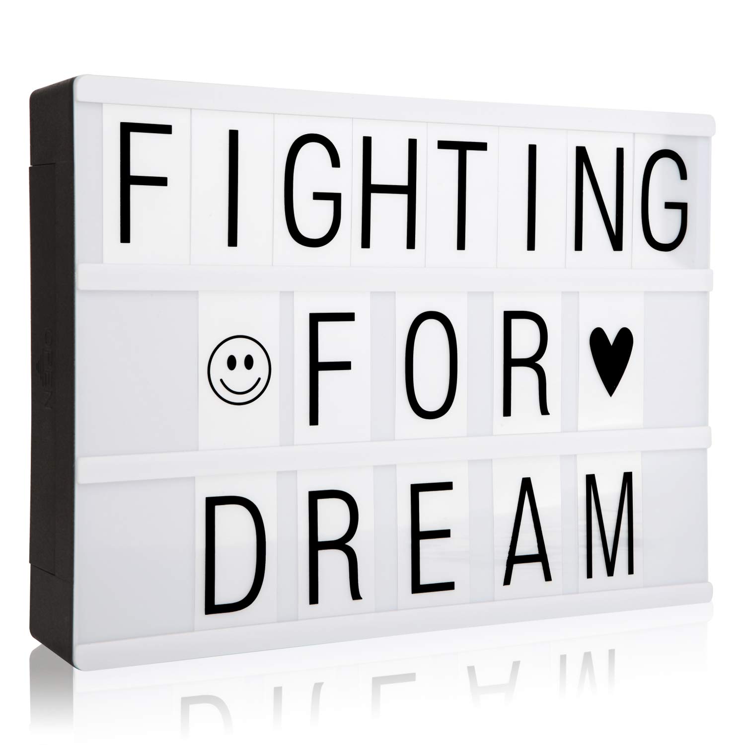ITingjoy Vintage Cinematic A4 LED Light Up Box with 90 Letters and Symbols -Customized Your Own Message for Home Decoration,Christmas Party,Wedding,Birthday- Ideal