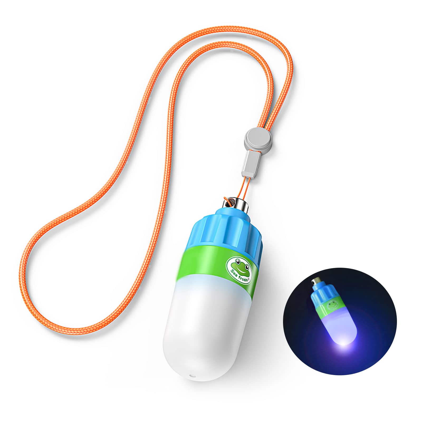 Sea frogs Signal Light Outdoor Underwater Strobe Signal Light Scuba Night Dive Marker LED Flashy Safety Lamp Firefly SOS Diving Light (Blue)