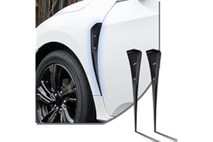 Miytsya 2 PCS Car Fender Side Vents, ABS Carbon Fiber Spoiler, Fender Decorative Stickers, Air Flow Intake Hole Grille Auto Exterior Accessories Universal (Black)