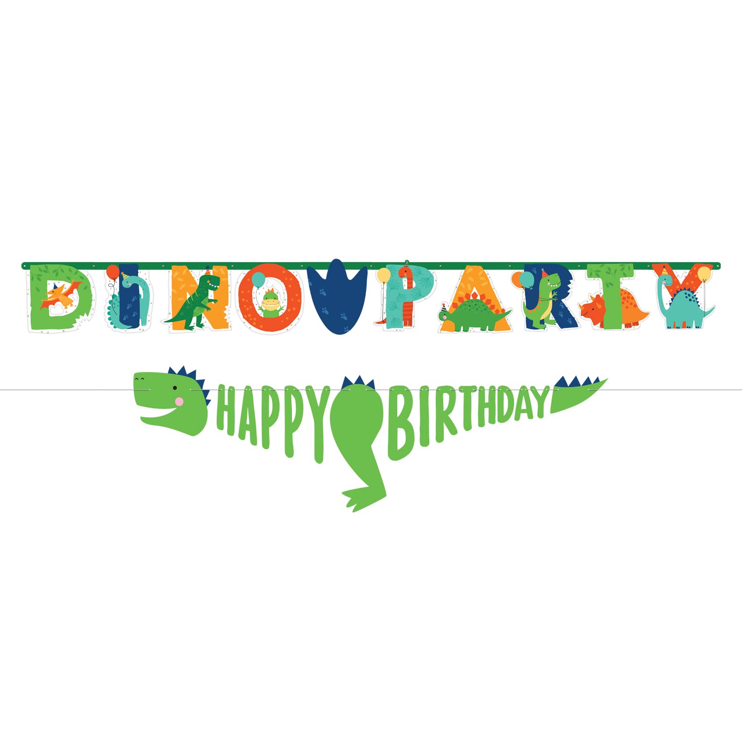 Amscan 122270 - Dino-Mite Dinosaur Kids Birthday Party Jumbo Personalised Letter Banner - 2.3m