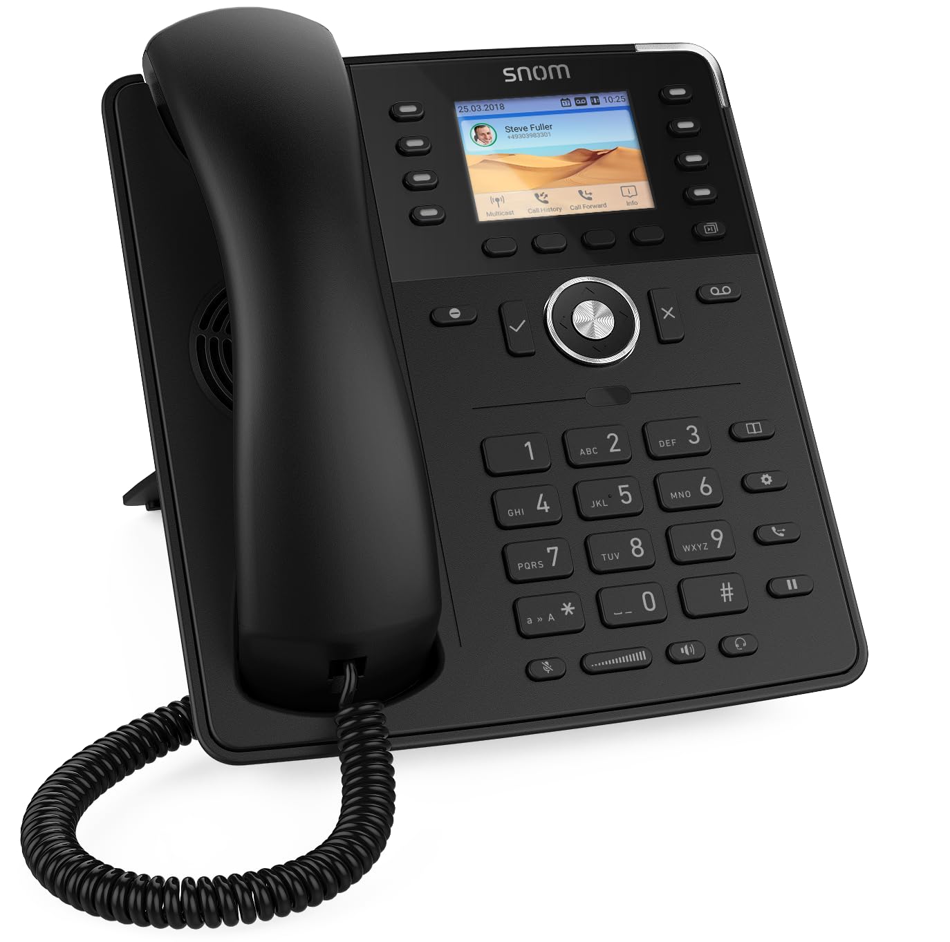 Snom D735 Global Desk Telephone (High-resolution 2.7” Graphical TFT Display,32 Self-labeling Function Keys (8 Physical),Black,00004389