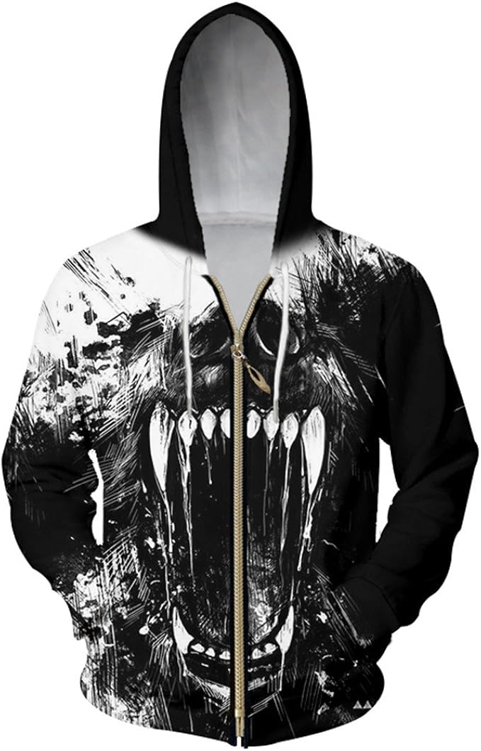 horror zipper hoodies