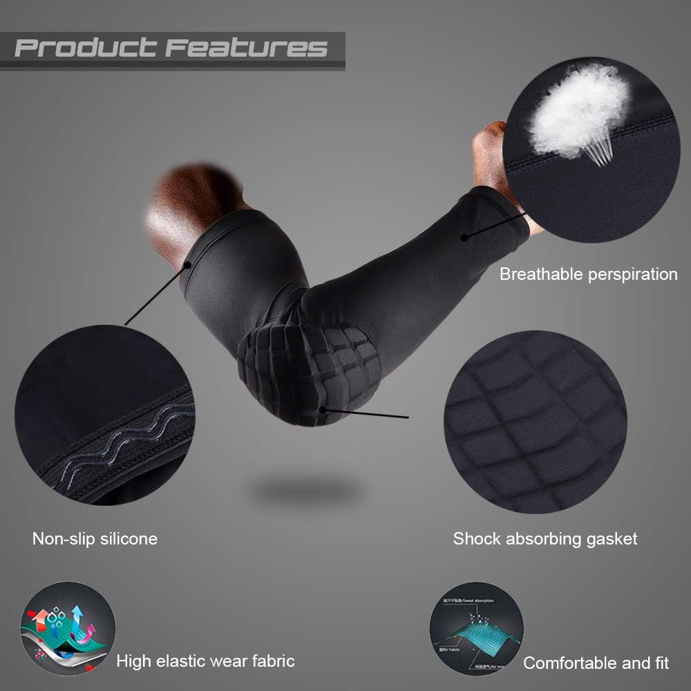 2 Pcs Shield Shape Crash Proof Elbow Pads Arm Sleeve Pads Brace Protector Gear: Clothing