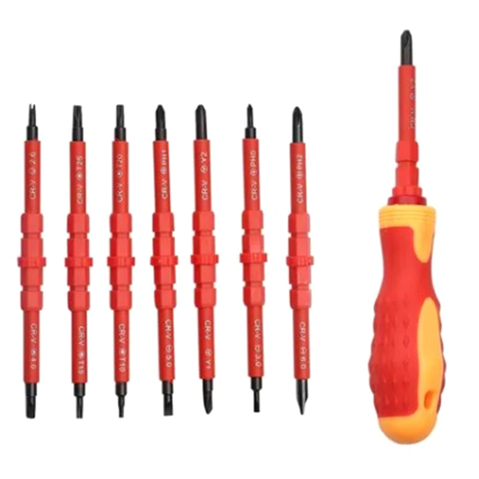 Insulated Screwdriver Set Vanadium Alloy Steel ABS Interchangeable Blade Screwdriver Strong Magnetic for Electrician Repair Combination Tool