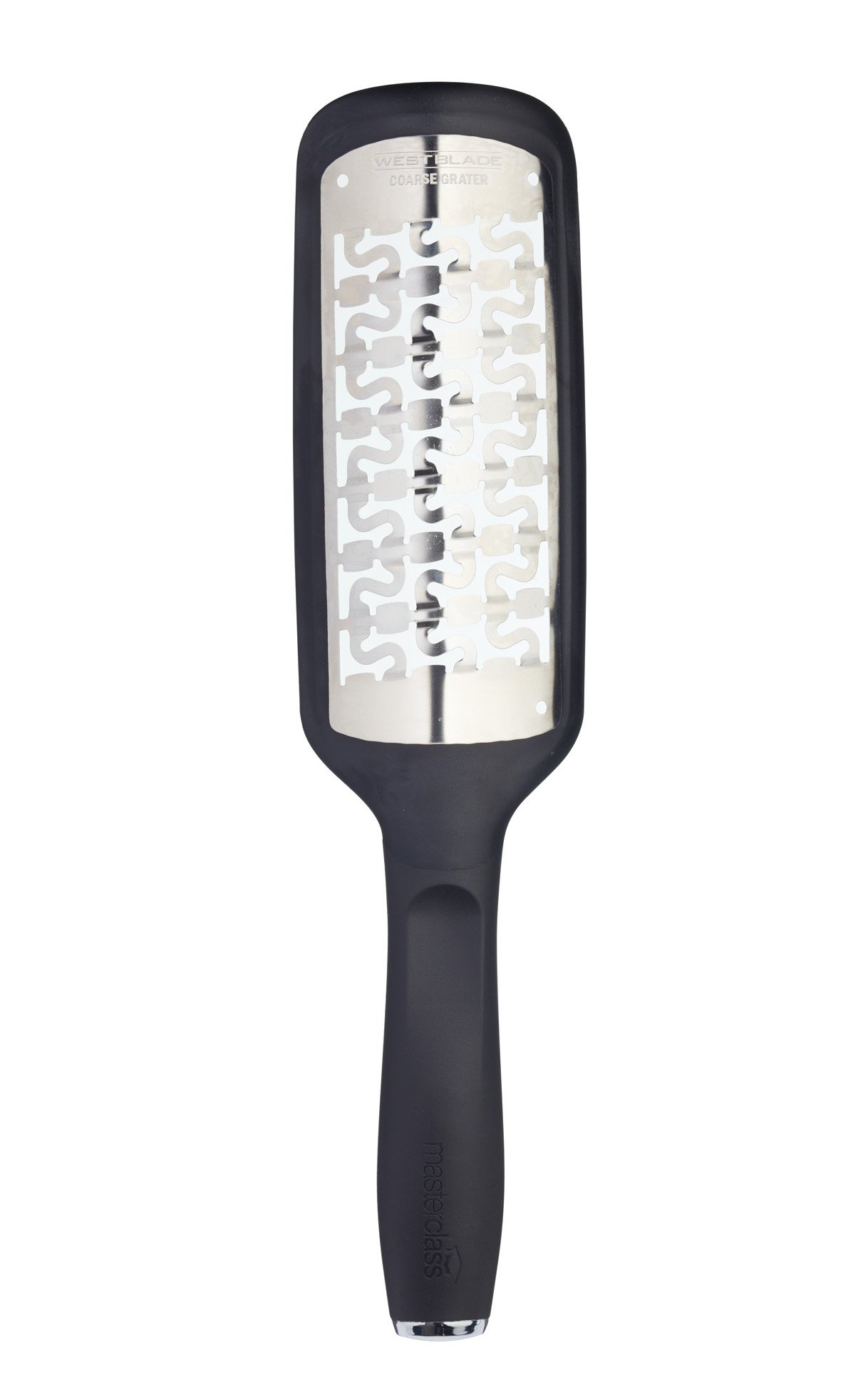 MasterClass West Blade Handheld Stainless Steel Cheese Grater with Handle, 30 x 6.5 cm (12'' x 2.5'') - Coarse Holes