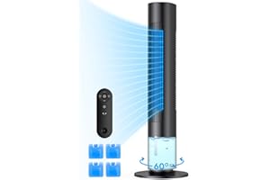 AIRHALF 3-IN-1 Evaporative Air Cooler, 35-INCH Swamp Cooler Air Conditioner Portable for Room with Remote, 60° Oscillation, 7H Timer, 4 Ice Packs, Windowless Evaporative Cooler for Indoor Home Bedroom