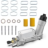 926-959 Aluminum Engine Oil Cooler, Oil Filter Housing 3.6L Adapter For 2017-2018 Chrysler 200 300 Jeep Cherokee Grand Cherok