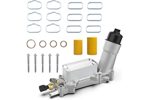 KERIOLEE 926-959 Aluminum Engine Oil Cooler, Oil Filter Housing 3.6L Adapter For 2017-2018 Chrysler 200 300 Jeep Cherokee Grand Cherokee Dodge Charger Challenger Journey Wrangler Ram ProMaster 68105583AB